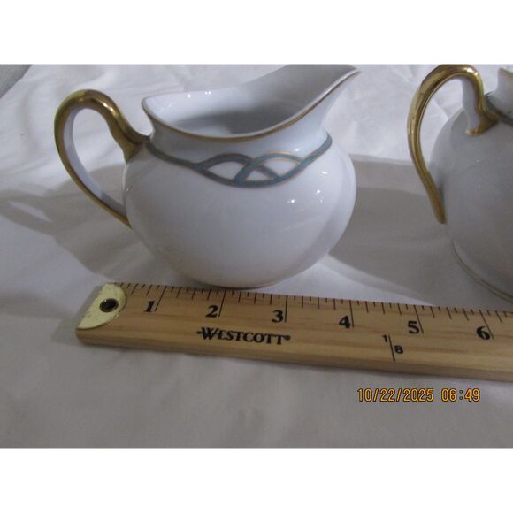 Meito China covered sugar and creamer set Helena pattern 1920-1940 art deco - Picture 7 of 8